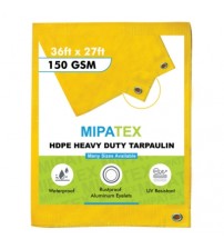 Mipatex Tarpaulin / Tirpal 36 Feet x 27 Feet 150 GSM (Yellow)